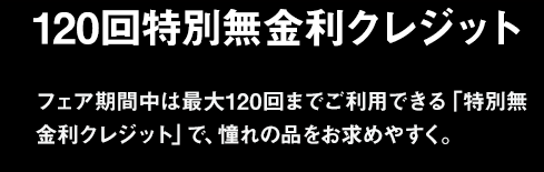 120回特別無金利クレジット